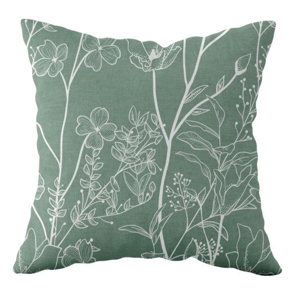 Green Meadow Flower Cushion